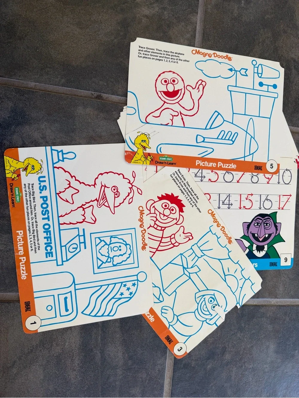 Sesame Street 1989 Draw n Learn Magna Doodle sheets